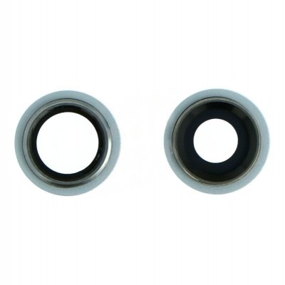 Camera Lens Glass with Frame for Apple iPhone 11 White - Image 2